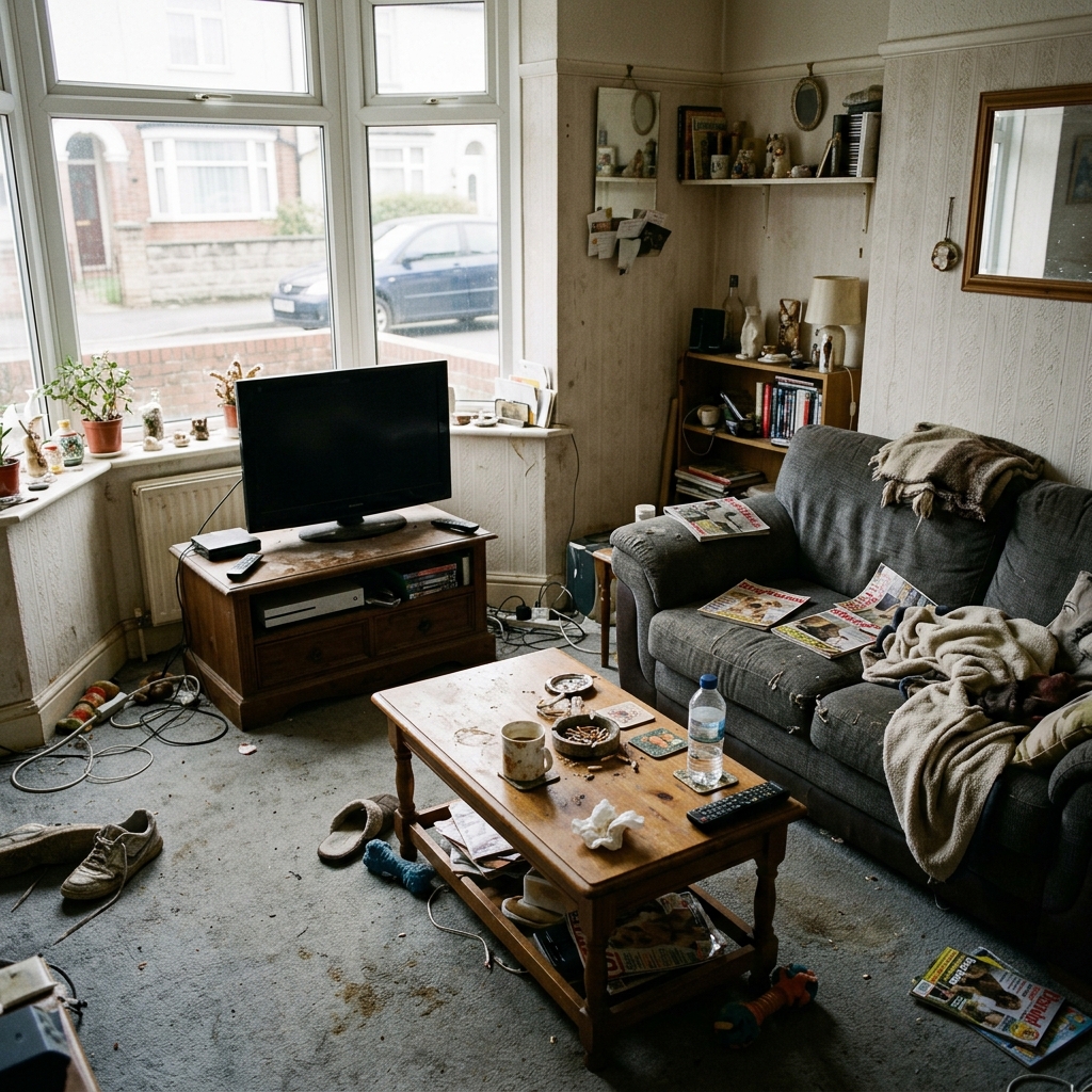 Coventry living room before cleaning