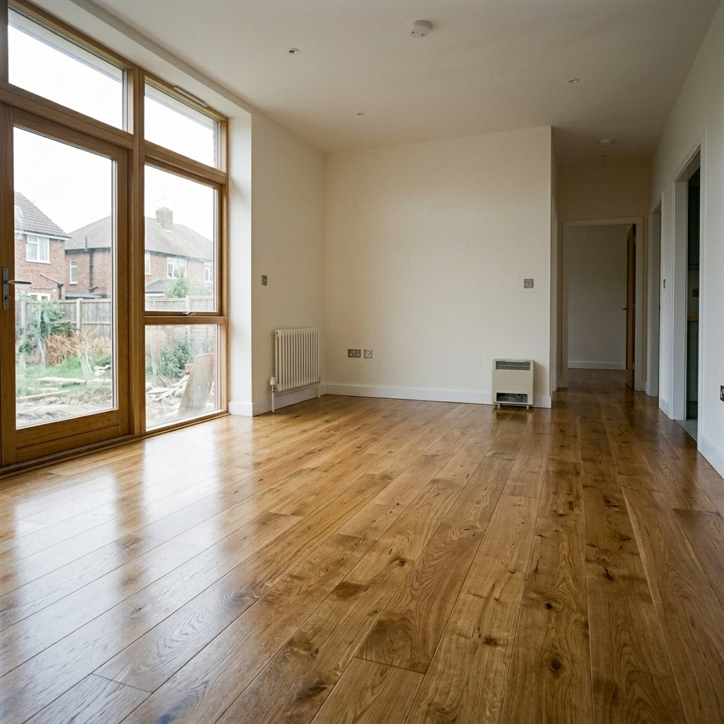 Post-construction room after cleaning