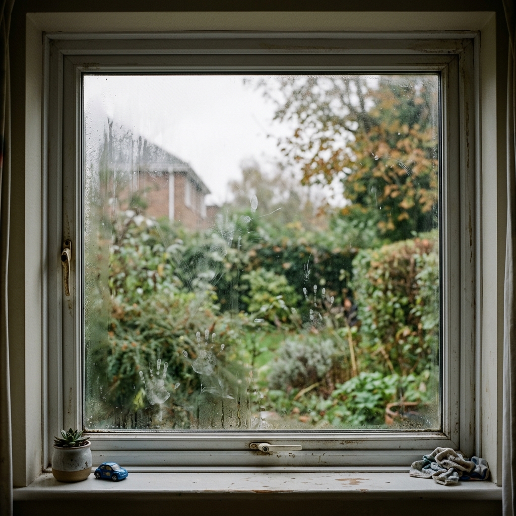 Window glass before cleaning