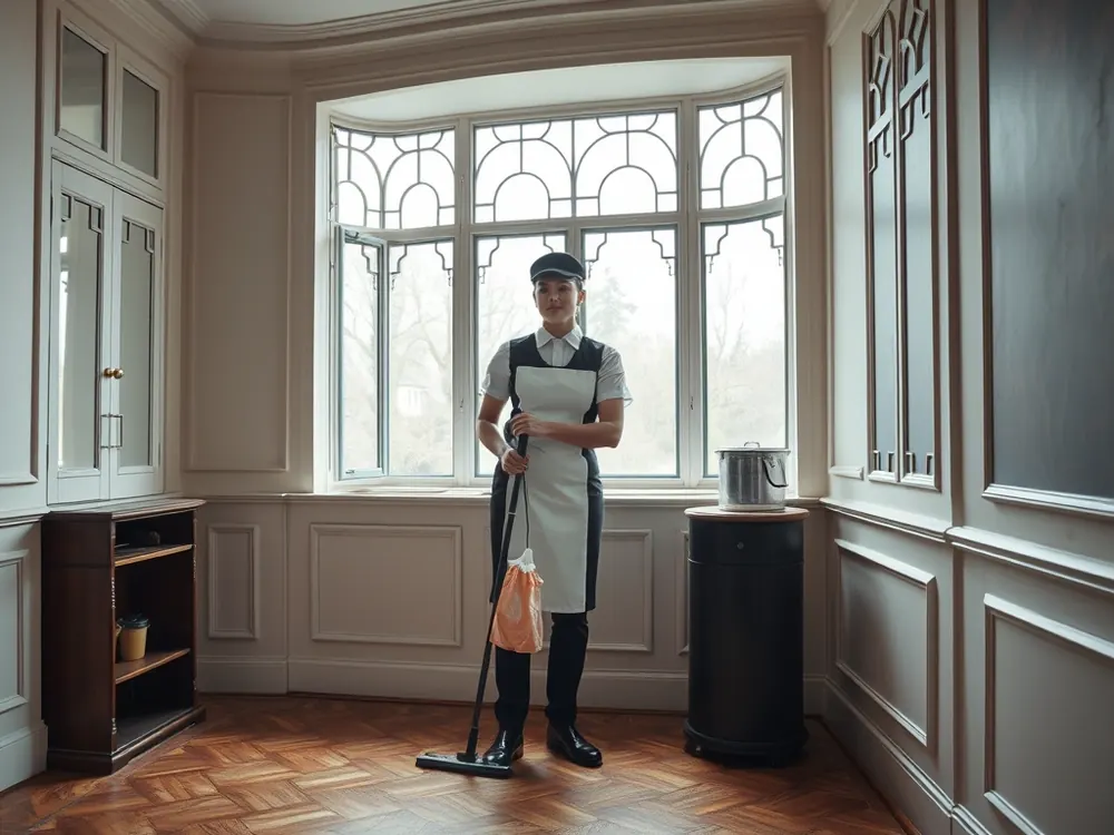 Professional vetted cleaner in an art deco mansion flat in Balham, London
