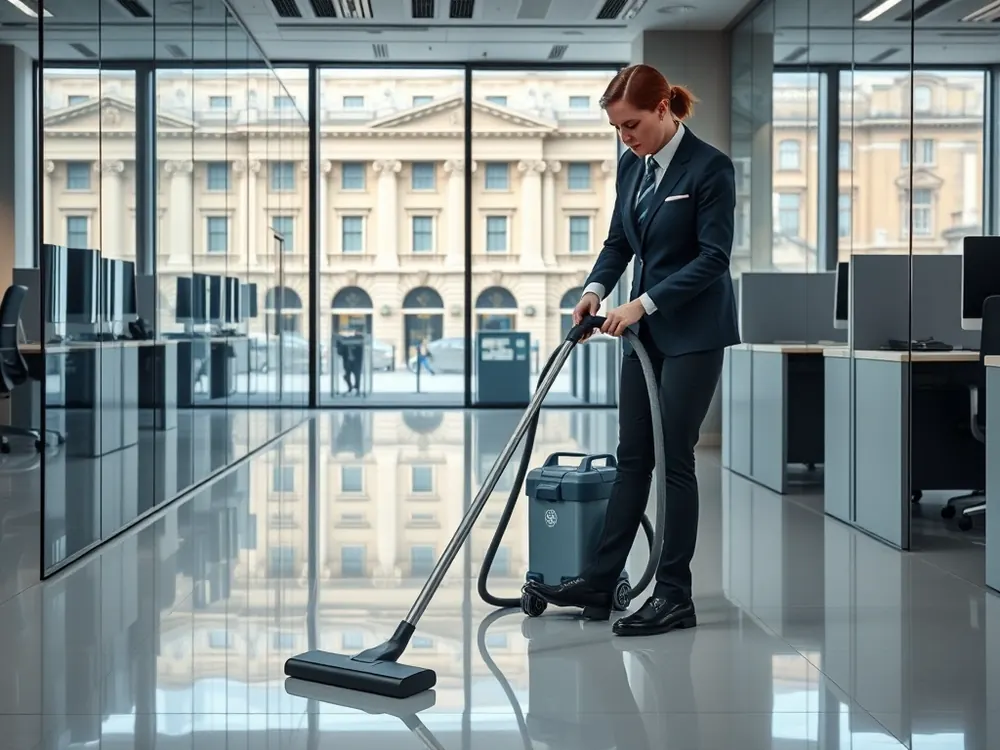 Professional vetted cleaner in a City office near Bank, London