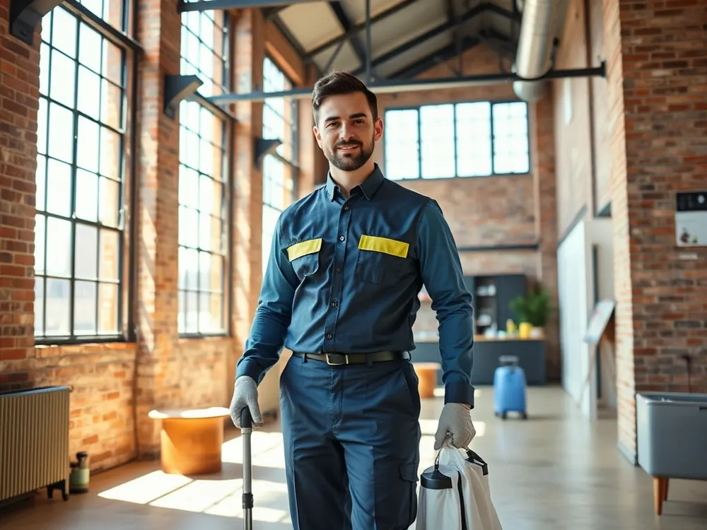 Professional vetted cleaner in a Shad Thames warehouse loft in Bermondsey, London