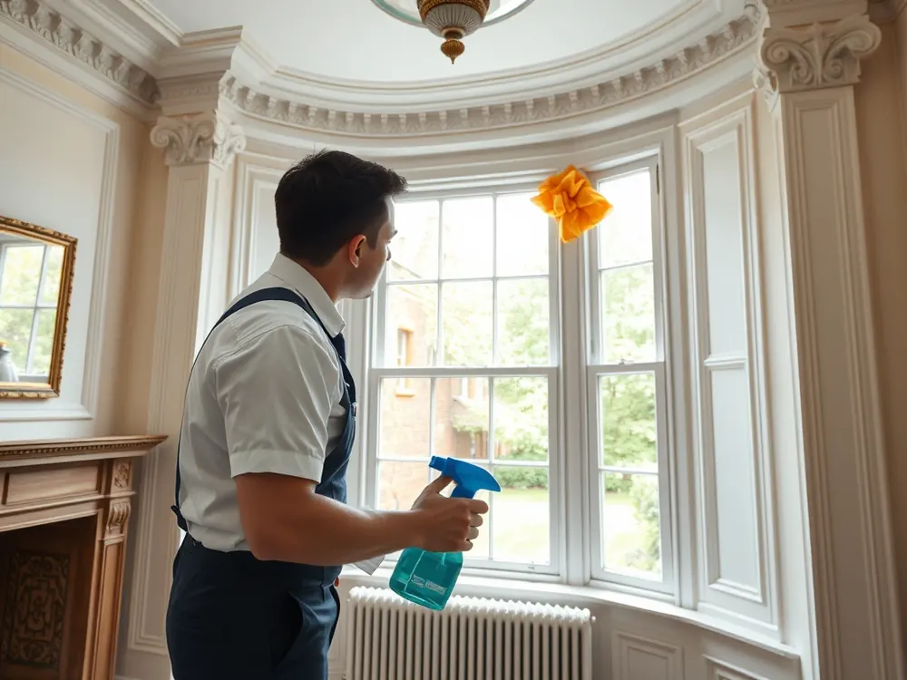 Professional vetted cleaner in a Georgian townhouse in Bloomsbury, London