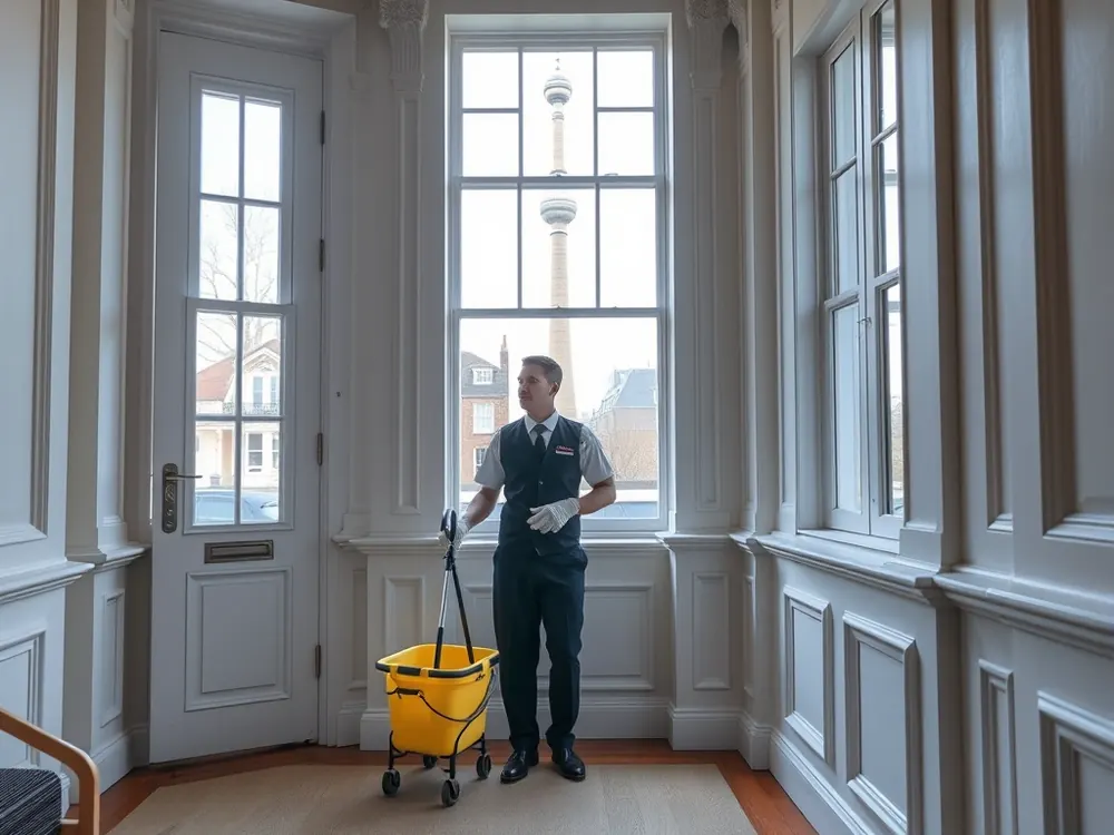 Professional vetted cleaner in a Georgian townhouse in Fitzrovia, London