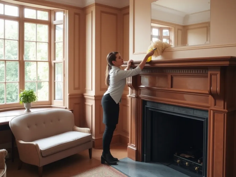 Professional vetted cleaner in a period Victorian villa in Hampstead, London