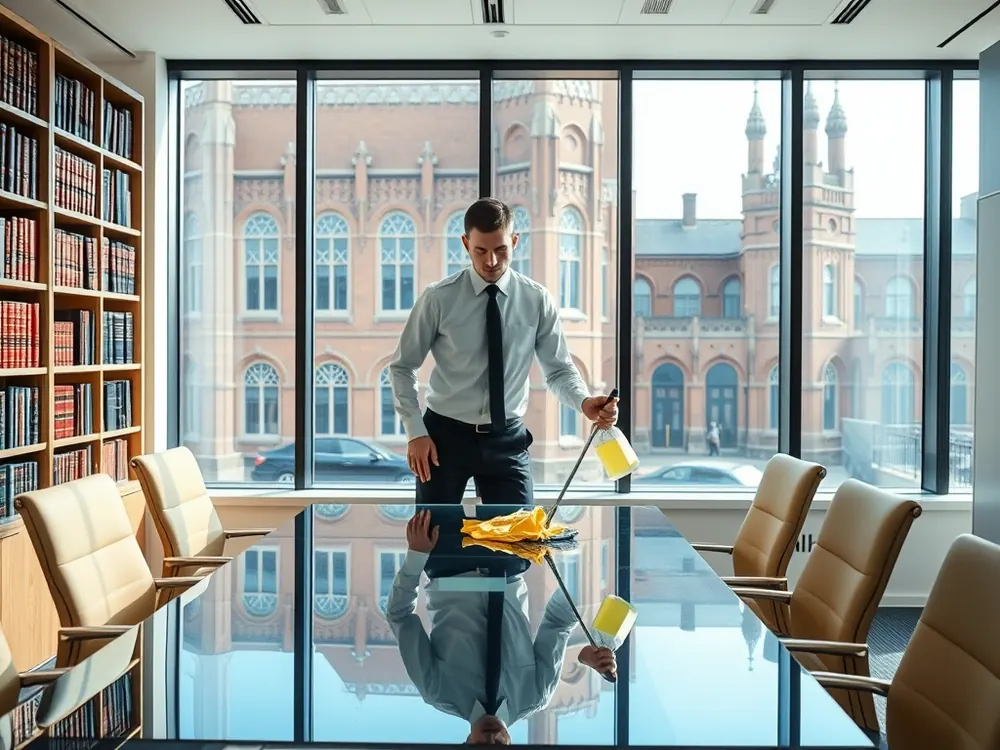 Professional vetted cleaner in a legal office in Holborn, London