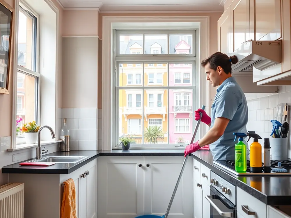 Professional vetted cleaner in a converted Victorian flat in Ladbroke Grove, London