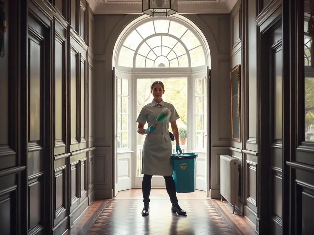 Professional vetted cleaner in a Georgian townhouse in Marylebone, London