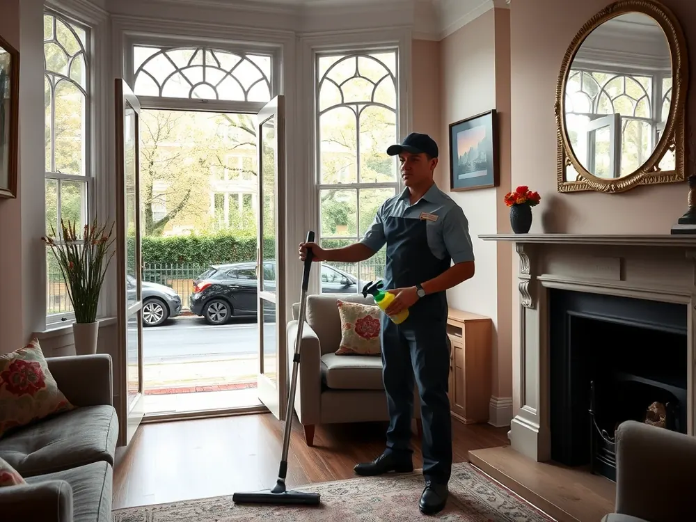 Professional vetted cleaner in a Victorian terraced house in Shepherd's Bush, London