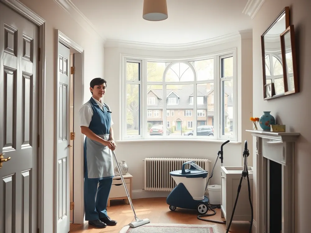 Professional vetted cleaner in a 1930s mock-Tudor semi in Southgate, London
