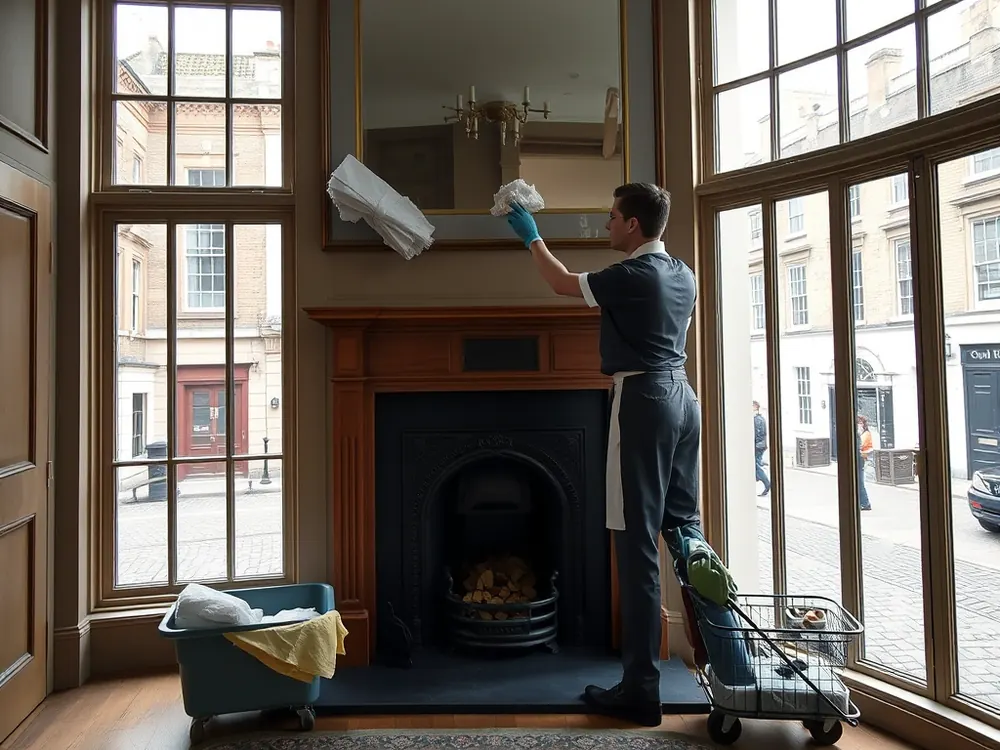 Professional vetted cleaner in a Georgian townhouse in Spitalfields, London
