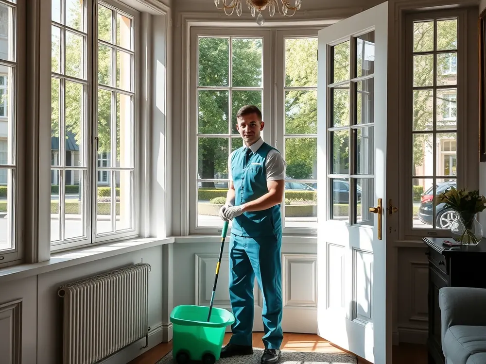 Professional vetted cleaner in a period villa in Wimbledon, London